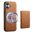 For iPhone 16 Denior D13 Retro Texture Leather MagSafe Card Bag Phone Case(Brown) - free shipping - PMC TechLife - Order now!
