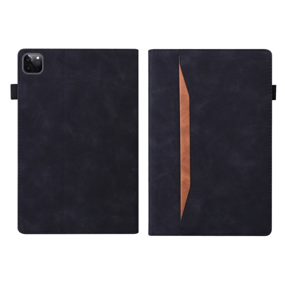 For iPad Pro 13 2024 Splicing Shockproof Leather Tablet Case(Black)