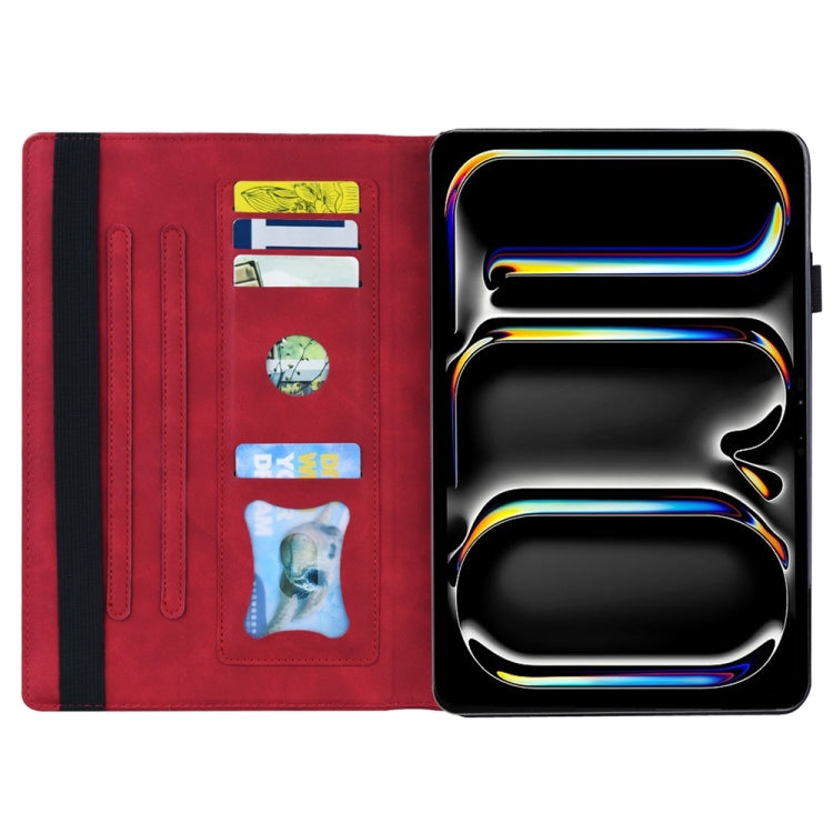 For iPad Pro 11 2024 Splicing Shockproof Leather Tablet Case(Red)