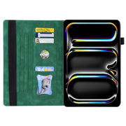 For iPad Pro 11 2024 Splicing Shockproof Leather Tablet Case(Green)