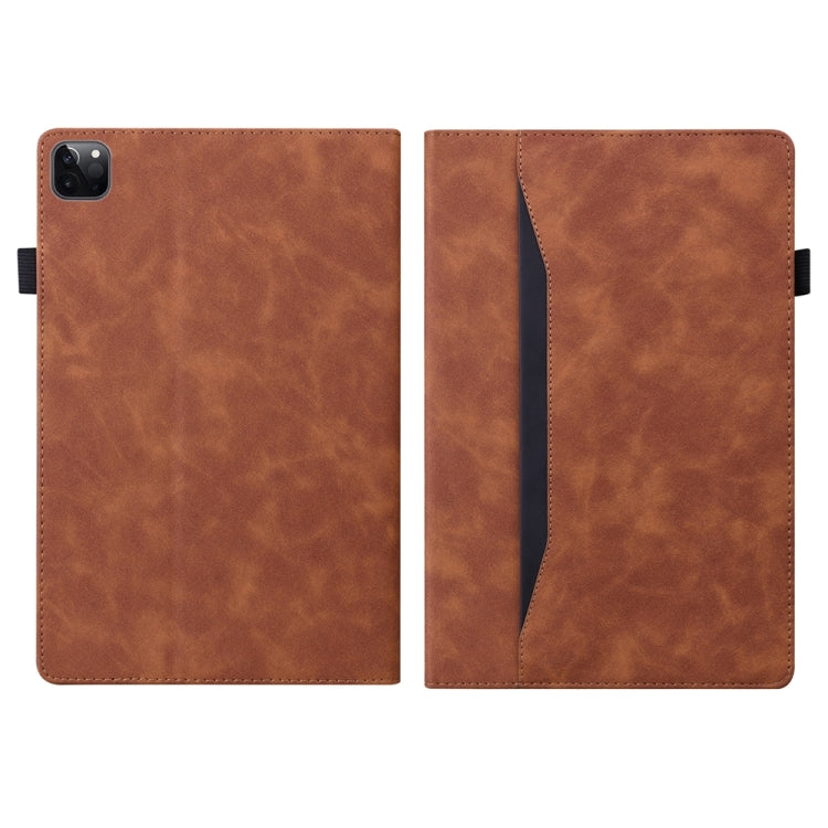 For iPad Pro 11 2024 Splicing Shockproof Leather Tablet Case(Brown)