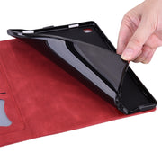 For iPad Pro 13 2024 Love Butterfly Embossed Leather Tablet Case(Red)