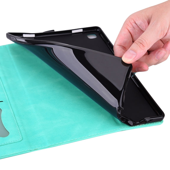 For iPad Pro 13 2024 Love Butterfly Embossed Leather Tablet Case(Mint Green)