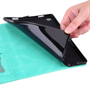 For iPad Pro 11 2024 Love Butterfly Embossed Leather Tablet Case(Mint Green)