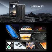 HOTWAV Tab R7 Rugged Tablet, 6GB+256GB, 10.1 inch Android 13 Unisoc Tiger T606 Octa Core 4G Network, Global Version with Google Play(Black Orange)