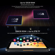 HOTWAV Tab R7 Rugged Tablet, 6GB+256GB, 10.1 inch Android 13 Unisoc Tiger T606 Octa Core 4G Network, Global Version with Google Play(Black Orange)
