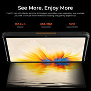 HOTWAV Tab R7 Rugged Tablet, 6GB+256GB, 10.1 inch Android 13 Unisoc Tiger T606 Octa Core 4G Network, Global Version with Google Play(Black Orange)