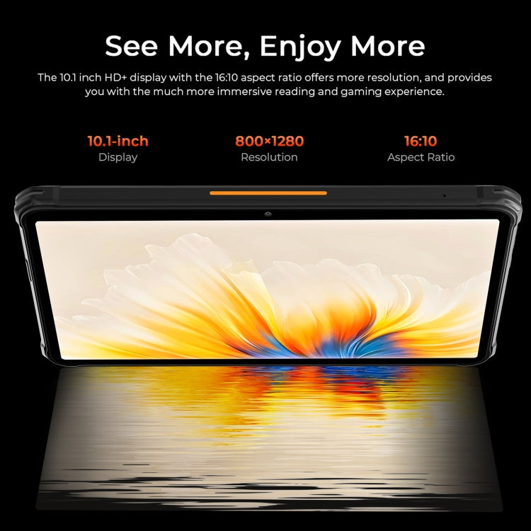 HOTWAV Tab R7 Rugged Tablet, 6GB+256GB, 10.1 inch Android 13 Unisoc Tiger T606 Octa Core 4G Network, Global Version with Google Play(Black Orange)