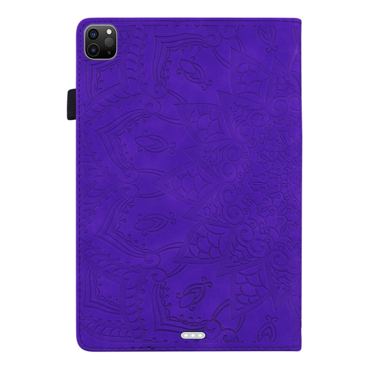 For iPad Pro 13 2024 Calf Texture Embossed Leather Tablet Case(Purple)