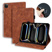 For iPad Pro 11 2024 Calf Texture Embossed Leather Tablet Case(Brown)