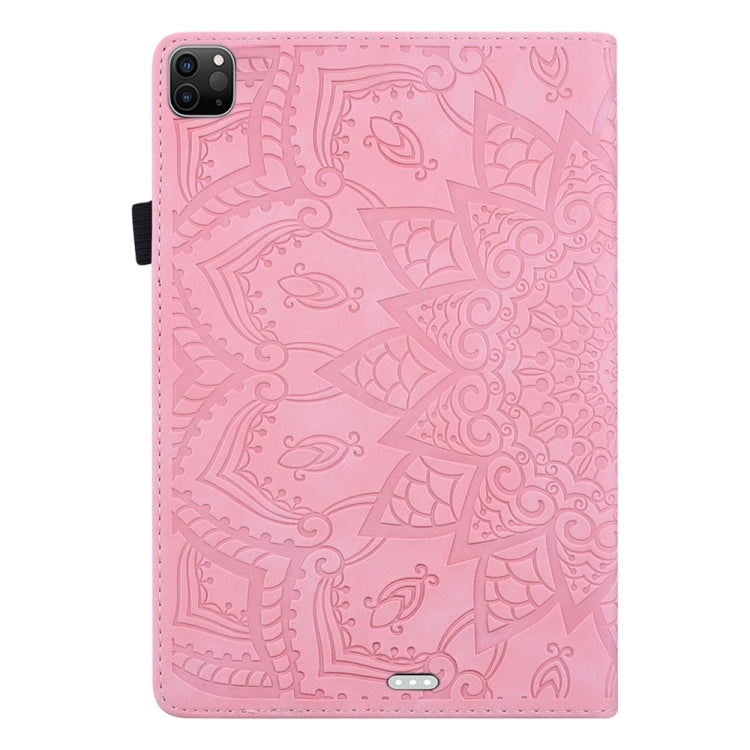 For iPad Pro 11 2024 Calf Texture Embossed Leather Tablet Case(Pink)