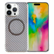 For iPhone 16 Pro Max 6D Plated Carbon Fiber Clear Magsafe PC Phone Case(Starlight Silver) - iPhone 16 Pro Max Cases by PMC TechLife | Online Shopping South Africa | PMC TechLife | Buy Now Pay Later Mobicred
