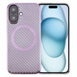 For iPhone 16 Plus 6D Plated Carbon Fiber Clear Magsafe PC Phone Case(Aurora Purple) - free shipping - PMC TechLife - Order now!