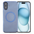 For iPhone 16 6D Plated Carbon Fiber Clear Magsafe PC Phone Case(Dream Blue) - iPhone 16 Cases by PMC TechLife | Online Shopping South Africa | PMC TechLife | Buy Now Pay Later Mobicred