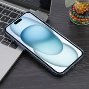 For iPhone 16 6D Plated Carbon Fiber Clear Magsafe PC Phone Case(Dream Blue)