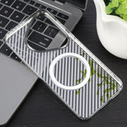 For Huawei Pura 70 Pro /70 Pro+ 6D Plated Carbon Fiber Clear Magsafe PC Phone Case(Starlight Silver)