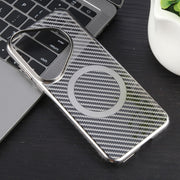 For Huawei Pura 70 Pro /70 Pro+ 6D Plated Carbon Fiber Clear Magsafe PC Phone Case(Titanium Grey)