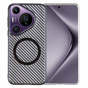 For Huawei Pura 70 Pro /70 Pro+ 6D Plated Carbon Fiber Clear Magsafe PC Phone Case(Starry Black)