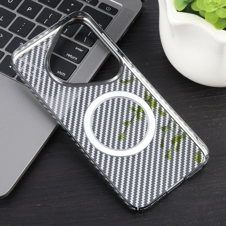 For Huawei Pura 70 Pro /70 Pro+ 6D Plated Carbon Fiber Clear Magsafe PC Phone Case(Starry Black)