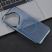 For Huawei Pura 70 Pro /70 Pro+ 6D Plated Carbon Fiber Clear Magsafe PC Phone Case(Dream Blue)