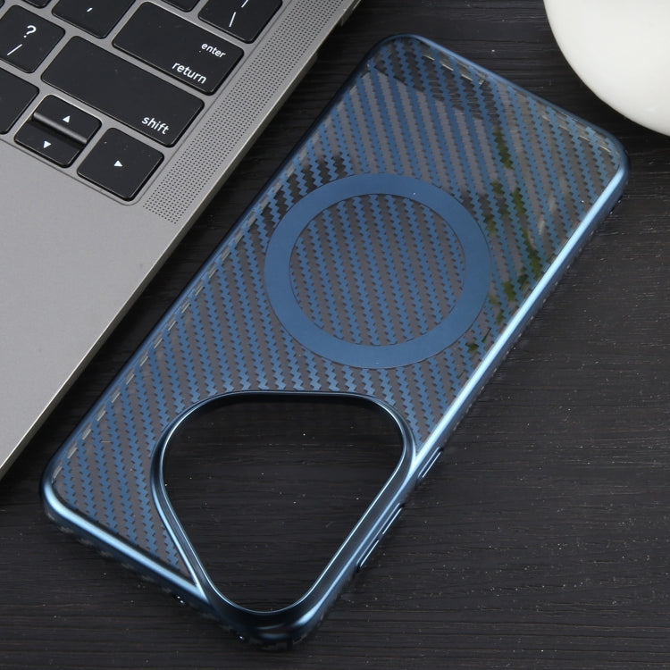 For Huawei Pura 70 Pro /70 Pro+ 6D Plated Carbon Fiber Clear Magsafe PC Phone Case(Dream Blue)