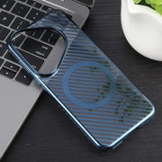 For Huawei Pura 70 6D Plated Carbon Fiber Clear Magsafe PC Phone Case(Dream Blue)