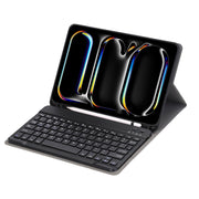 For iPad Pro 11 2024 A13B Lambskin Texture Bluetooth Touch Keyboard Leather Tablet Case with Pen Slot(Black)