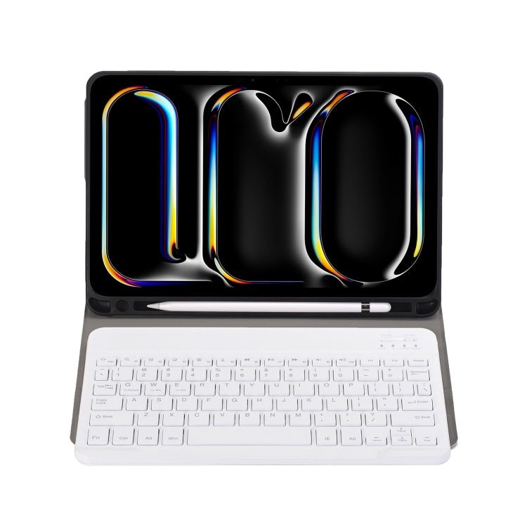 For iPad Pro 11 2024 A13B Lambskin Texture Bluetooth Touch Keyboard Leather Tablet Case with Pen Slot(Gold)