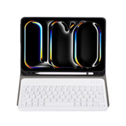 For iPad Pro 11 2024 A13B Lambskin Texture Bluetooth Touch Keyboard Leather Tablet Case with Pen Slot(Gold)