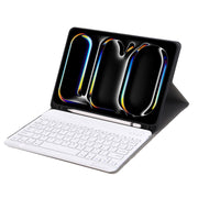 For iPad Pro 11 2024 A13B Lambskin Texture Bluetooth Touch Keyboard Leather Tablet Case with Pen Slot(Gold)
