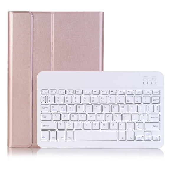 For iPad Pro 11 2024 A13B Lambskin Texture Bluetooth Touch Keyboard Leather Tablet Case with Pen Slot(Rose Gold)