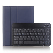 For iPad Pro 11 2024 A13B Lambskin Texture Bluetooth Touch Keyboard Leather Tablet Case with Pen Slot(Dark Blue)
