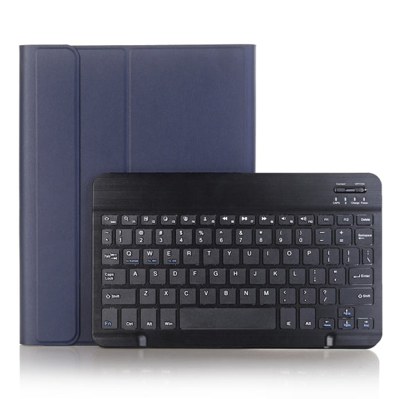 For iPad Pro 11 2024 A13B Lambskin Texture Bluetooth Touch Keyboard Leather Tablet Case with Pen Slot(Dark Blue)