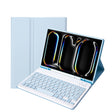 For iPad Pro 11 2024 A13B Lambskin Texture Bluetooth Touch Keyboard Leather Tablet Case with Pen Slot(Light Blue) - For iPad Pro by PMC TechLife | Online Shopping South Africa | PMC TechLife | Buy Now Pay Later Mobicred