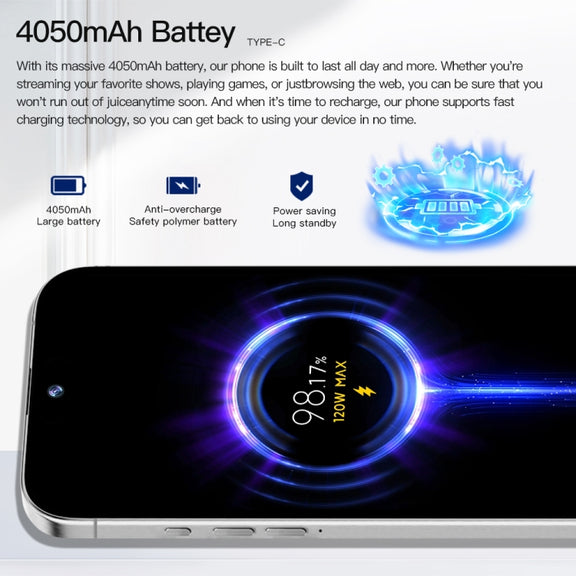 i15 Pro Max / Q5A, 6GB+128GB, 6.5 inch Screen, Face Identification, Android 10 MTK6762 Octa Core, OTG, NFC, Network: 4G, Dual SIM(Titanium White)
