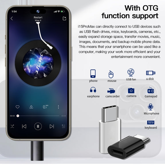 i15 Pro Max / Q5A, 6GB+128GB, 6.5 inch Screen, Face Identification, Android 10 MTK6762 Octa Core, OTG, NFC, Network: 4G, Dual SIM(Titanium Grey)
