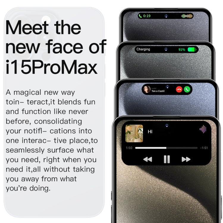 i15 Pro Max / Q5A, 6GB+128GB, 6.5 inch Screen, Face Identification, Android 10 MTK6762 Octa Core, OTG, NFC, Network: 4G, Dual SIM(Titanium Blue)