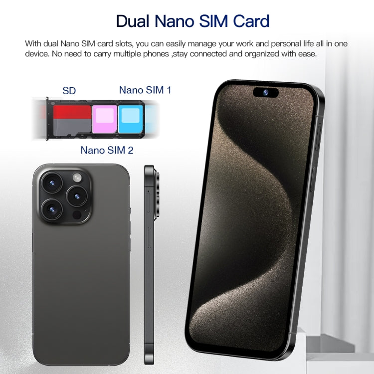 i15 Pro Max / Q5, 2GB+16GB, 6.5 inch Screen, Face Identification, Android 8.1 MTK6580P Quad Core, Network: 3G, Dual SIM(Titanium Blue)