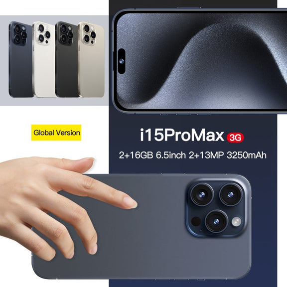 i15 Pro Max / Q5, 2GB+16GB, 6.5 inch Screen, Face Identification, Android 8.1 MTK6580P Quad Core, Network: 3G, Dual SIM(Titanium Grey)