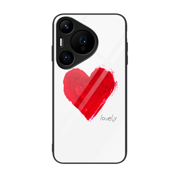 For Huawei Pura 70 Pro Colorful Painted Glass Phone Case(Love)