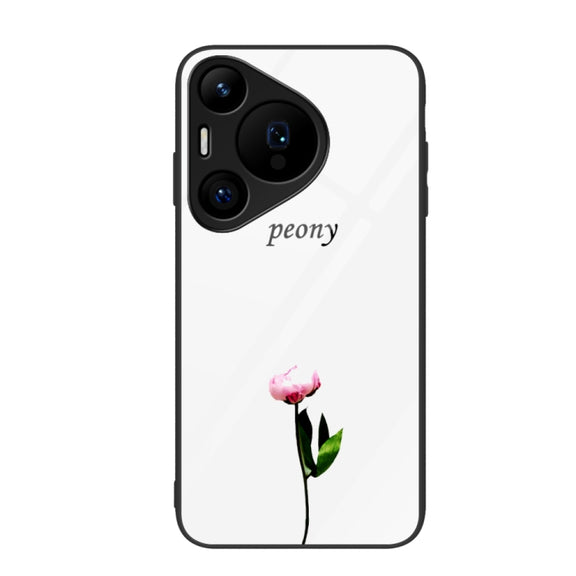 For Huawei Pura 70 Pro Colorful Painted Glass Phone Case(A Flower)