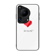 For Huawei Pura 70 Ultra Colorful Painted Glass Phone Case(Red Heart)