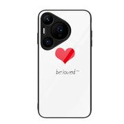 For Huawei Pura 70 Colorful Painted Glass Phone Case(Red Heart)