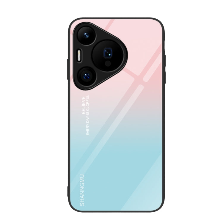For Huawei Pura 70 Colorful Painted Glass Phone Case(Blue Sky)