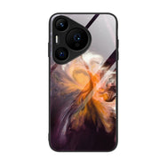 For Huawei Pura 70 Pro Marble Pattern Glass Protective Phone Case(Typhoon)