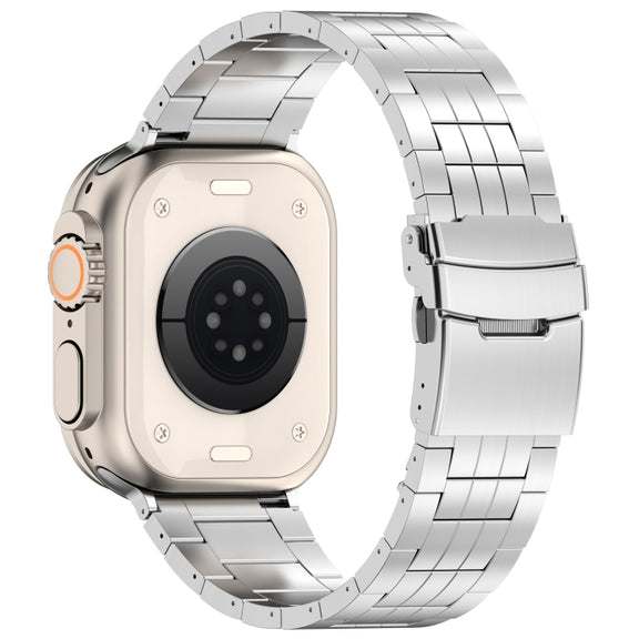 For Apple Watch 38mm Armor 5-bead Titanium Watch Band(Silver)