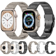 For Apple Watch SE 2023 44mm Armor 5-bead Titanium Watch Band(Black)