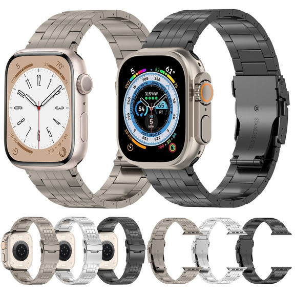 For Apple Watch 38mm Armor 5-bead Titanium Watch Band(Silver)