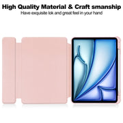 For iPad Air 13 2025 / 2024 Transparent Rotation Smart Leather Tablet Case(Pink)