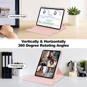 For iPad Air 13 2025 / 2024 Transparent Rotation Smart Leather Tablet Case(Pink)
